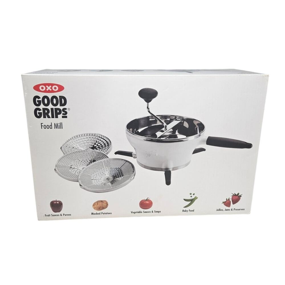 NEW OXO Good Grips Food Mill Stainless Steel Dishwasher Safe Foldable 2.3 Qt